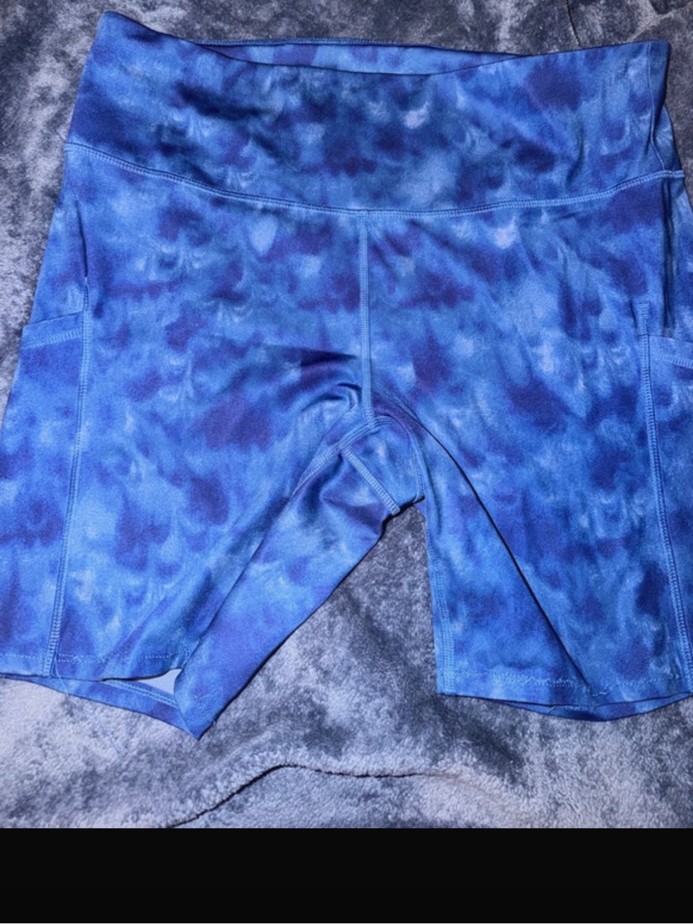 all in motion Blue Tie-Dye High-Rise Bike Shorts